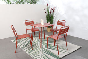Mesa de comedor de jardín 4 plazas 70x70 cm terracota Bergame — foto de ambiente