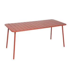 Mesa de comedor de jardín 6 plazas 160x70 cm terracota Bergame — packshot vista 3/4