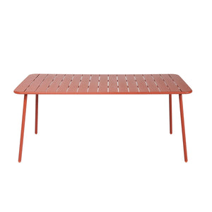 Mesa de comedor de jardín 6 plazas 160x70 cm terracota Bergame — packshot mesa vista frontal