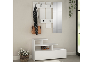 muebles de entrada rectangulares blancos mesty