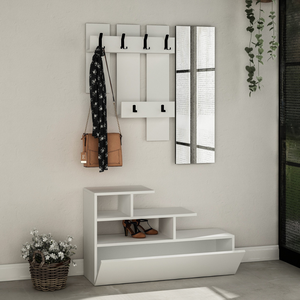 mueble de entrada mesty abierto blanco