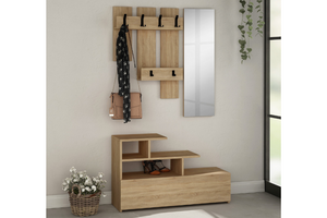 mueble de entrada mesty madera rectangulo