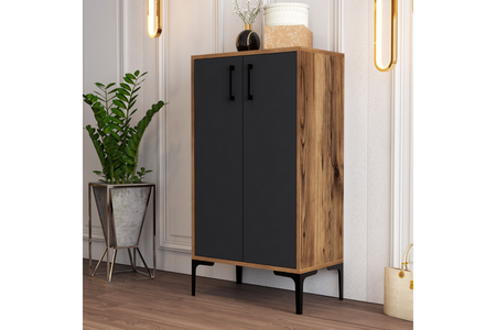 Mueble contenedor Yanka gris y madera