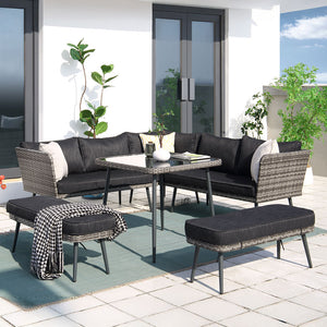 muebles de jardin baracoa 3 cuartos concept u gris