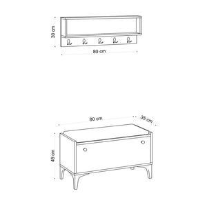muebles entrada zapatos guardarropa roble luana dimensiones concept u