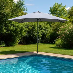 paraguas rectangular 3x2 recto de aluminio gris Spezia para piscina concept u