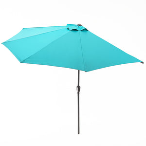 Parasol de media luna para balcón 270 cm azul en aluminio Catane packshot vista desde arriba