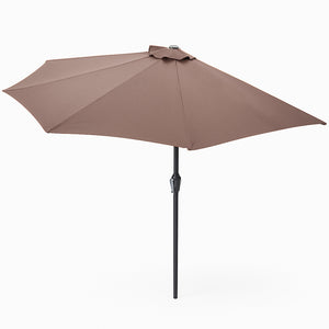 Parasol de media luna para balcón 270 cm chocolate en aluminio Catane packshot vista desde arriba