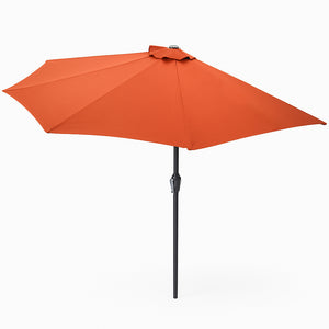 Parasol de media luna para balcón 270 cm terracota en aluminio Catane packshot vista desde arriba