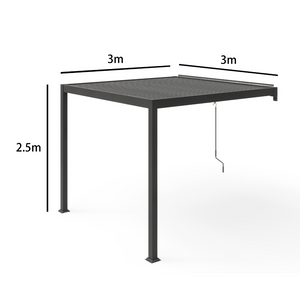 pergola bioclimatica adosada 3x3 agadir Concept-U - dimensiones