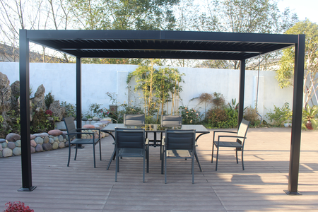pérgola atmósfera negra concept u 4x3m