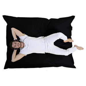 Puf rectangular XXL de espuma de poliestireno expandido reciclado Moku negro asiento cómodo