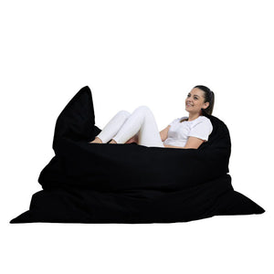 Puf rectangular XXL de espuma de poliestireno expandido reciclado Moku negro asiento cómodo