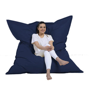 Puf rectangular XXL de espuma de poliestireno expandido reciclado Moku azul marino asiento cómodo