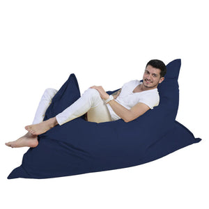 Puf rectangular XXL de espuma de poliestireno expandido reciclado Moku azul marino asiento cómodo