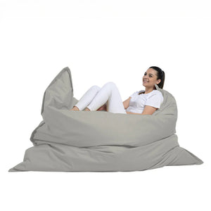 Puf rectangular XXL de espuma de poliestireno expandido reciclado Moku gris asiento cómodo