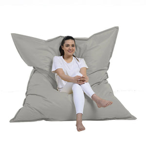 Puf rectangular XXL de espuma de poliestireno expandido reciclado Moku gris asiento cómodo