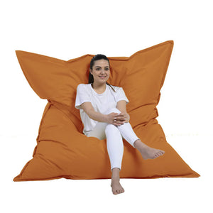 Puf rectangular XXL de espuma de poliestireno expandido reciclado Moku naranja asiento cómodo