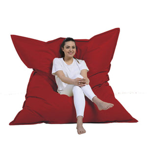 Puf rectangular XXL de espuma de poliestireno expandido reciclado Moku rojo asiento cómodo