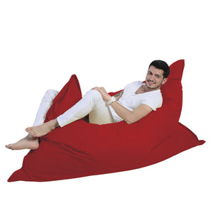 Puf rectangular XXL de espuma de poliestireno expandido reciclado Moku rojo asiento cómodo