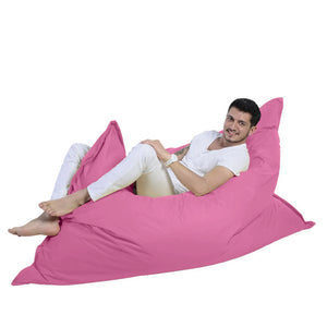 Puf rectangular XXL de espuma de poliestireno expandido reciclado Moku rosa asiento cómodo