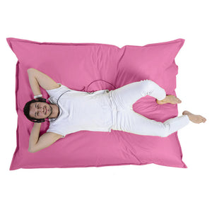 Puf rectangular XXL de espuma de poliestireno expandido reciclado Moku rosa asiento cómodo