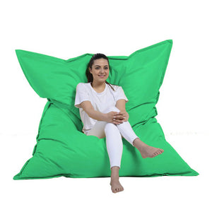 Puf rectangular XXL de espuma de poliestireno expandido reciclado Moku verde asiento cómodo