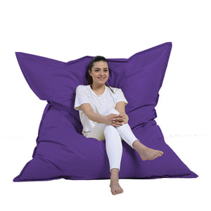 Puf rectangular XXL de espuma de poliestireno expandido reciclado Moku violeta asiento cómodo