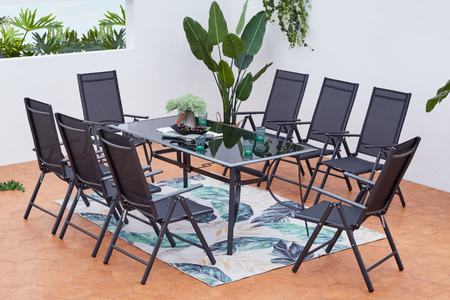 Conjunto de muebles de jardín de aluminio Rimini de 8 plazas