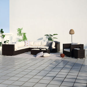 Conjunto modular de jardín de 8 plazas en marrón y blanco, Salento concept u