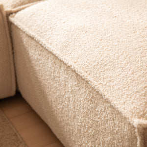 sofá modular bouclette bouclé - beige de 3 plazas modular zoom couture concept u