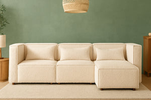 sofá modular de ambiente modular beige - bouclé de 3 plazas concept u