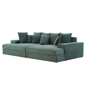 sofá pana grande verde cardiff packshot 3 cuartos concept u