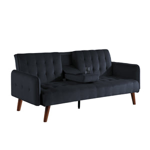 Sofá 3 plazas convertible con mesa central abatible negro Inverness packshot