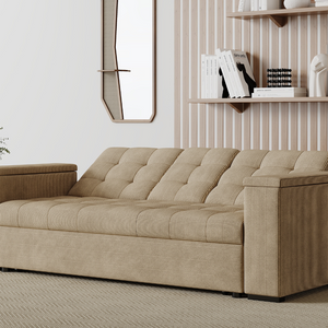 Sofa convertible inclinado pana beige Concept-U