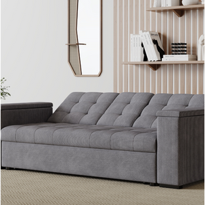 Sofa convertible inclinado pana gris claro Concept-U