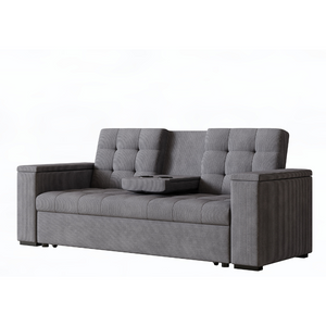 Sofa convertible pana gris claro Concept-U - fondo blanco 2