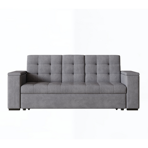 Sofa convertible pana gris claro Concept-U - fondo blanco