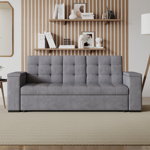 Sofa convertible pana gris claro Concept-U