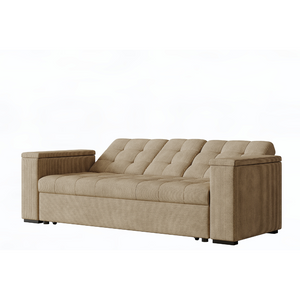 Sofa convertible inclinado pana beige Concept-U - fondo blanco