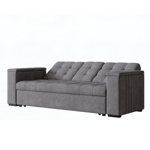 Sofa convertible pana inclinado  gris claro Concept-U - fondo blanco