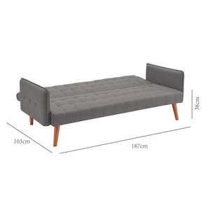 Sofa convertible gris Sveg 3 plazas - dimensiones 2