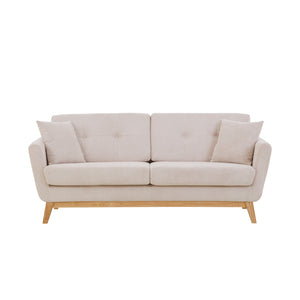 Sofá escandinavo beige de pana Hoga 3 plazas packshot vista frontal