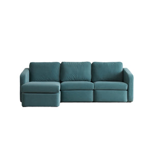 Sofá modular 3 plazas con pouf Konekt azul packshot
