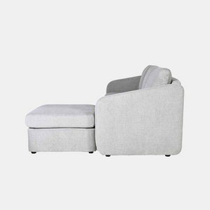 Sofá modular 3 plazas con pouf Konekt gris claro vista lateral