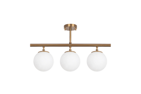 Suspension 3 esferas diseno bronce ambre rectangulo