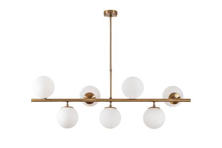 Suspension Victoire 7 lamparas dorado rectangulo