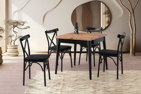 concept u pino y negro pallini mesa de comedor rectangular extensible 
