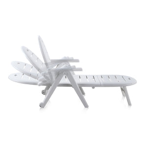 Tumbona blanco de plástico reciclado Caiman reclinable