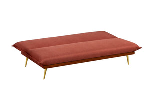 sofá cama rosa frambuesa sobre fondo blanco 3